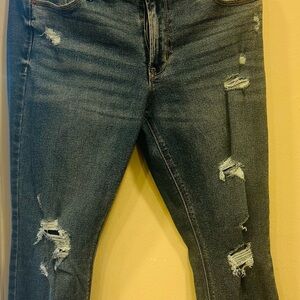 Old Navy Blue Skinny Jeans with Distressed Details